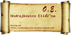 Ondrejkovics Eliána névjegykártya